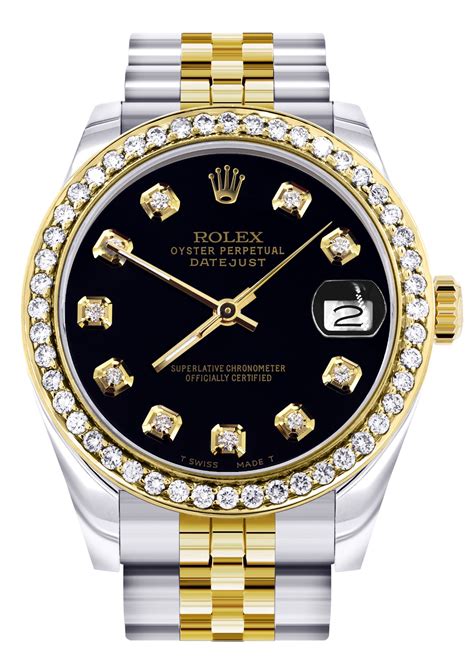 gold and black rolex diamonds|Rolex watch diamond bezel prices.